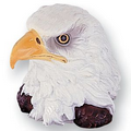 Hand Painted Resin Eagle Head Trophy w/1/4" Rod (4 1/2")